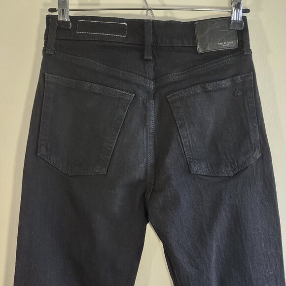 Rag & Bone Harlow Mid-Rise Straight Black Jeans Ankle Women's Sz 25 - Picture 8 of 12